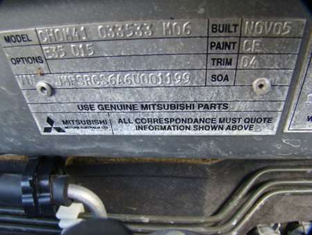 mitsubishi Lancer CH ES 11 2005 Parts & Wrecking