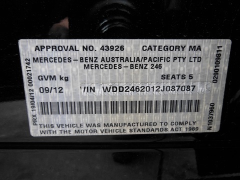 mercedes benz B 200 01 2012 Parts & Wrecking