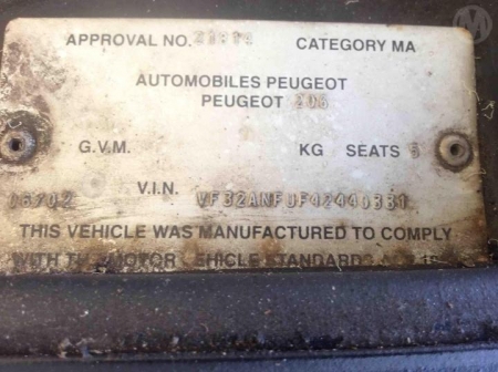 peugeot 206 XT 2002 Parts & Wrecking