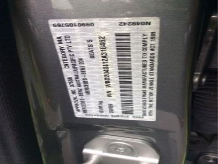 mercedes benz C200 K W204 2009 Parts & Wrecking