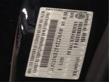 volkswagen Golf 2014 Parts & Wrecking