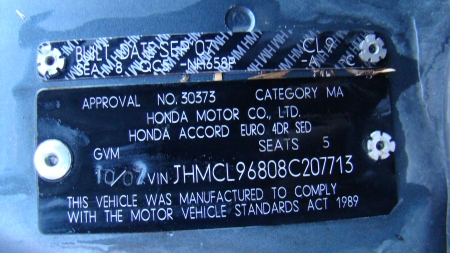 honda Accord EURO Sep 2007 Parts & Wrecking