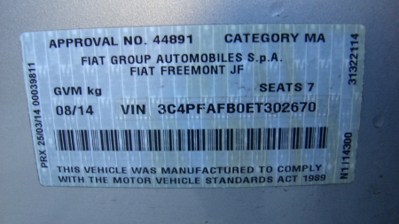 fiat Freemont 1732 Aug 2014 Parts & Wrecking