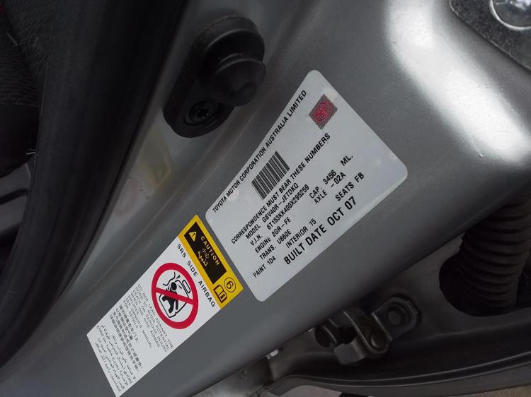 toyota Aurion GSV40R Oct 2007 Parts & Wrecking