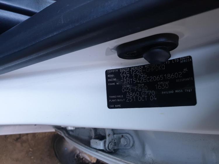 toyota Corolla 2004 Parts & Wrecking
