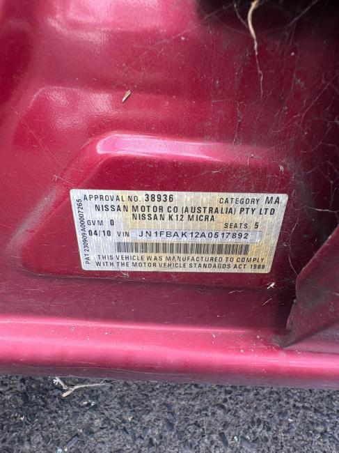 nissan Micra 2010 Parts & Wrecking