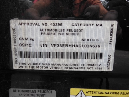 peugeot 508 09 2012 Parts & Wrecking