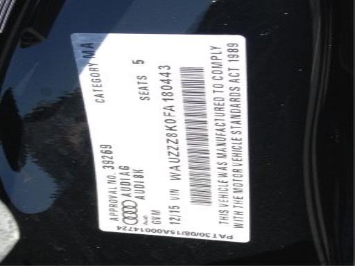 audi A4 1.8L CJEB 12 2015 Parts & Wrecking