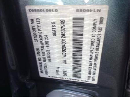 mercedes benz C220 W204 2011 Parts & Wrecking