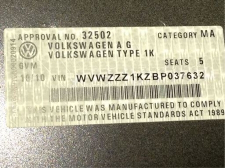 volkswagen Golf 118TSI 2010 Parts & Wrecking