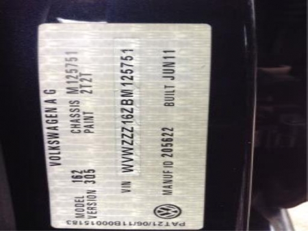 volkswagen Jetta 118TSI 2011 Parts & Wrecking