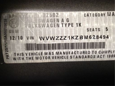 volkswagen Golf 2010 Parts & Wrecking