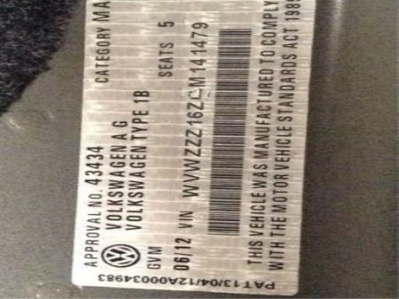 volkswagen Jetta 1B 2012 Parts & Wrecking