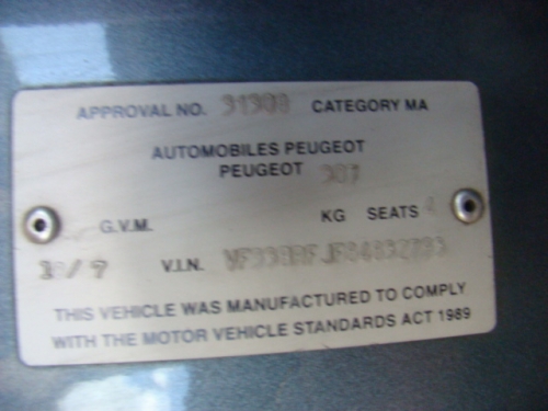 peugeot 307 Oct 2007 Parts & Wrecking