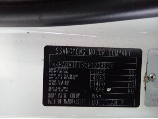 ssangyong Actyon SX 4X2 Sep 2012 Parts & Wrecking