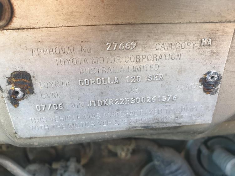 toyota Corolla 2006 Parts & Wrecking