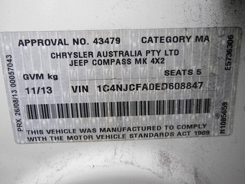 jeep Compass 11 2013 Parts & Wrecking