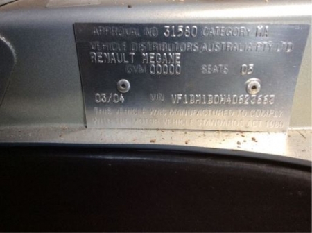 renault Megane 1.6L K4M 2004 Parts & Wrecking
