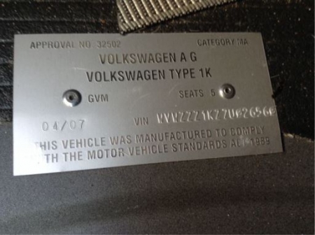 volkswagen Golf V SPORTLINE 2007 Parts & Wrecking