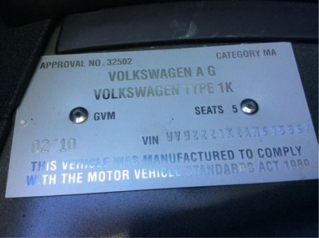 volkswagen Golf 2009 Parts & Wrecking
