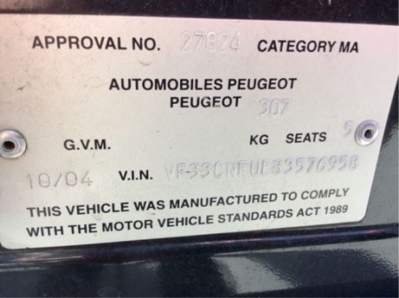 peugeot 307 XS T5 2004 Parts & Wrecking