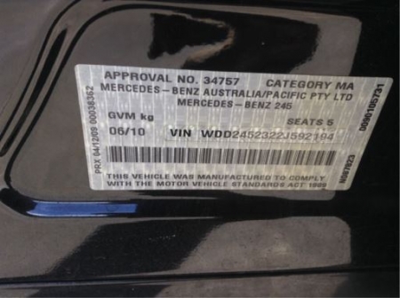 mercedes benz B180 W245 2010 Parts & Wrecking