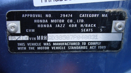 honda Jazz Apr 2007 Parts & Wrecking
