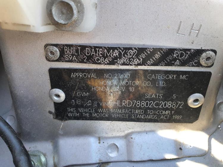 honda Cr-v 2002 Parts & Wrecking