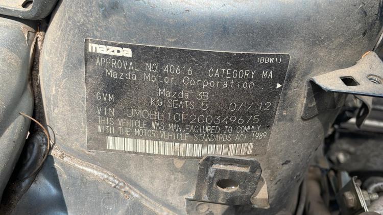 mazda 3 2012 Parts & Wrecking