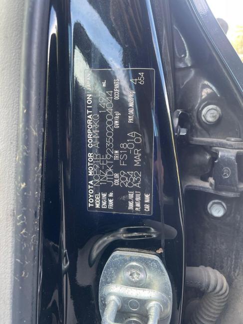toyota Yaris 2007 Parts & Wrecking