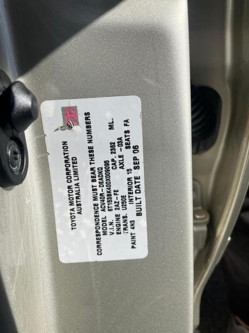 toyota Camry 2006 Parts & Wrecking
