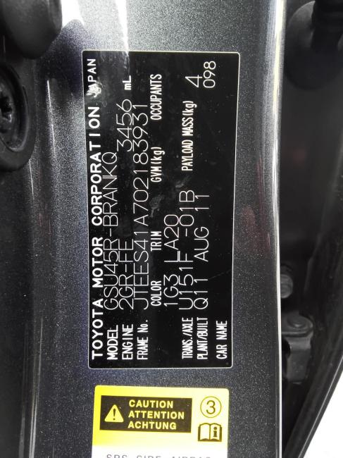 toyota Kluger 4X4 KX-S Aug 2011 Parts & Wrecking