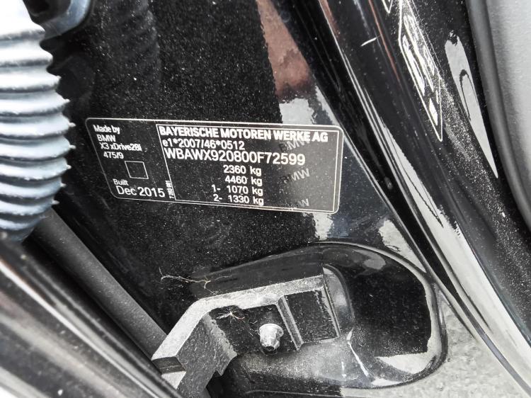 bmw X3 XDRIVE 28I Dec 2015 Parts & Wrecking